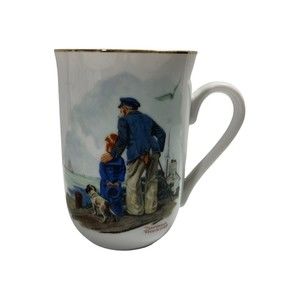 Norman Rockwell "Looking Out To Sea" Sea Farer Coffee Mug/Cup Vintage 1985